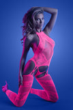 Pink Halter Fishnet Bodystocking & Panty