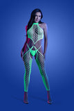 Neon Green Fishnet Bodystocking & Panty