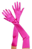 Hot Pink Extra Long Satin Gloves