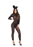 Roma 2pc Sher Official Playboy Bunny Black Bodysuit