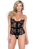 Black Lace Fantasy Strapless Bustier