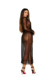 Elegant Moments Long Sleeve Dotted Mesh Robe With Matching Belt And G-string With Triple Straps
