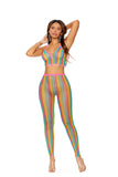 Rainbow Crochet Net Cami Top And Matching Leggings
