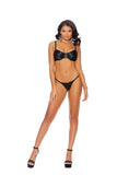 Elegant Moments Satin Bra With Underwire Cups, Adjustable Straps And Adjustable Clip Closure, Matching G-string Included