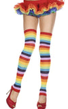 Rainbow footless acrylic thigh hi leg PRIDE Month warmer Stocking Socks