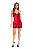 Red Satin & Lace Chemise