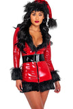 Red and black sexy Santa dress and hat