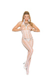Elegant Moments Open Bust Crochet Bodystocking With Open Crotch