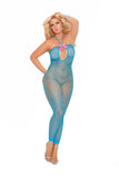 Plus Crochet Footless Bodystocking With Open Crotch