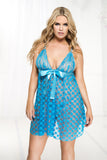 Plus Size Mesh Polka Dot Babydoll