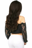Black Lined Lace Long Sleeve Peasant Top - Daisy Corsets