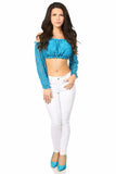 Teal Lined Lace Long Sleeve Peasant Top - Lust Charm 