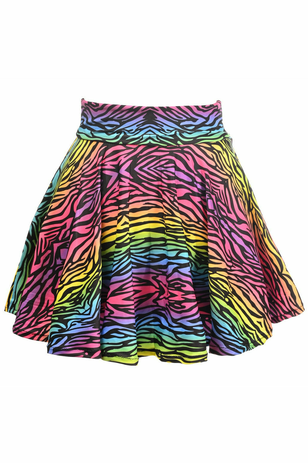 Rainbow Animal Print Stretch Lycra Skirt - Lust Charm 