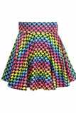 Rainbow Hearts Stretch Lycra Skirt