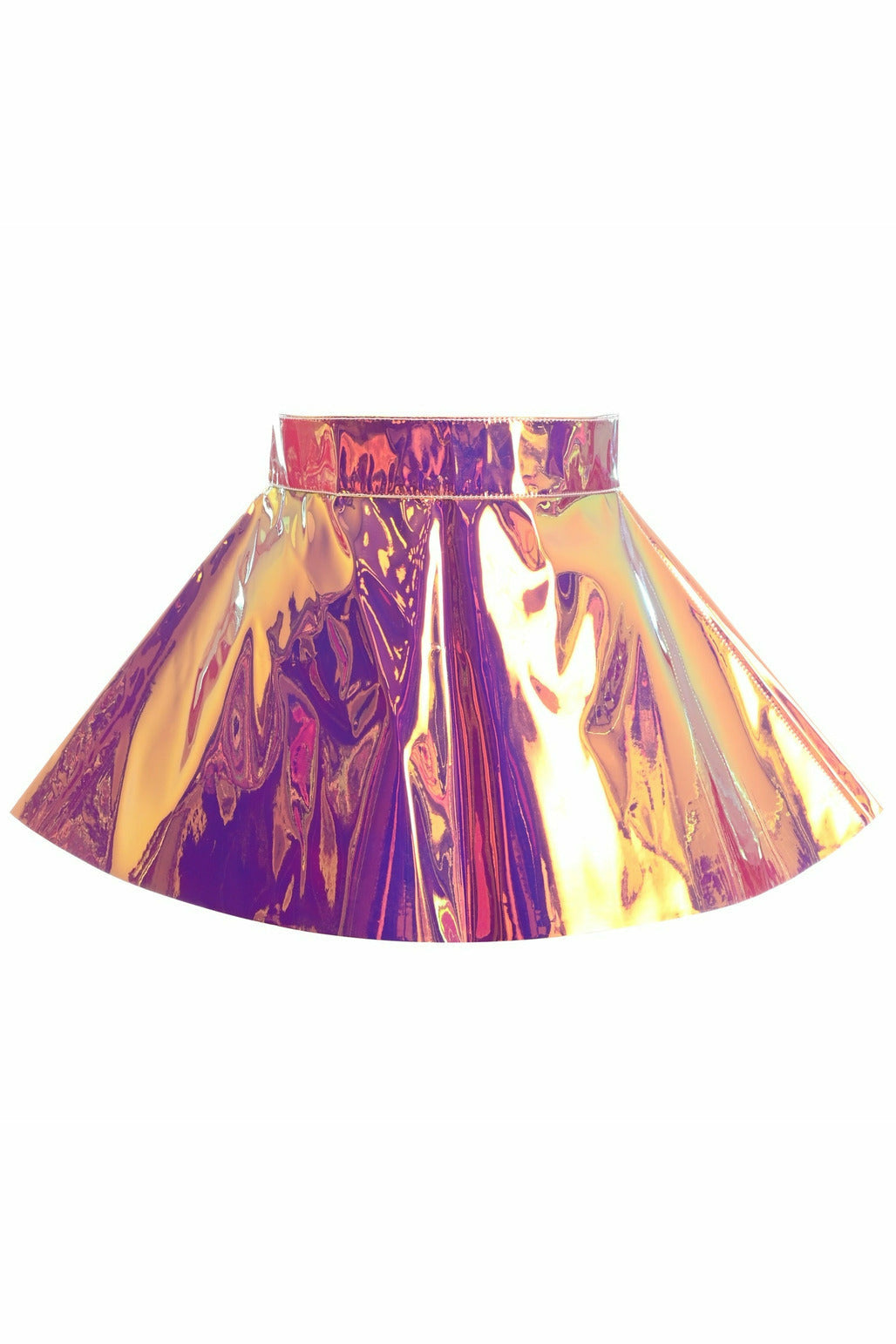 Rainbow Gold Holo Skater Skirt - Lust Charm 