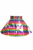 Rainbow Glitter PVC Skater Skirt - Lust Charm 