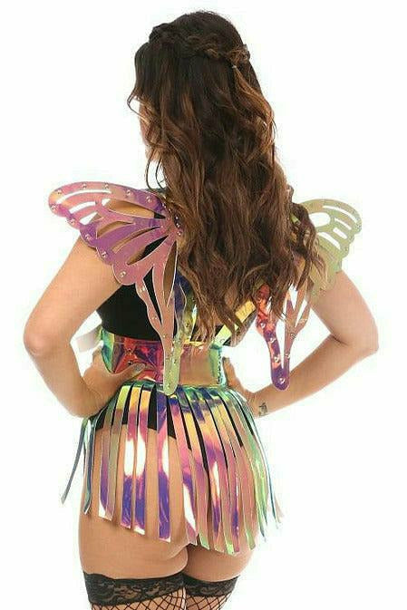 Rainbow Gold Holo Large Butterfly Wing Body Harness - Daisy Corsets