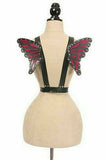 Black/Fuchsia Vegan Leather Butterfly Wings - Daisy Corsets