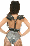 Black Vegan Leather Body Harness w/Wings - Daisy Corsets