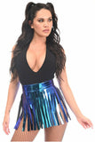 Blue/Teal Holo Fringe Skirt - Lust Charm 