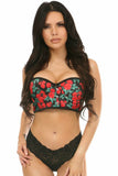 Lavish Red Roses Underwire Short Bustier - Daisy Corsets
