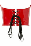 Lavish Red Patent Open Cup Underwire Waist Cincher - Lust Charm 