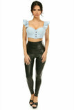 Lavish Lt Blue Eyelet Underwire Bustier Top w/Removable Ruffle Sleeves - Daisy Corsets