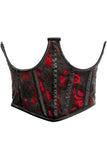 Lavish Red w/Black Lace Overlay Open Cup Waist Cincher - Lust Charm 