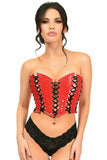 Lavish Red Patent w/Black Lacing Lace-Up Bustier - Daisy Corsets