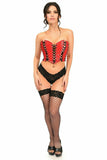 Lavish Red Patent w/Black Lacing Lace-Up Bustier - Daisy Corsets