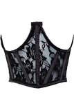 Lavish Black Sheer Lace Underwire Waist Cincher Corset - Lust Charm 
