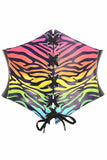 Lavish Rainbow Animal Print Lace-Up Corset Belt Cincher