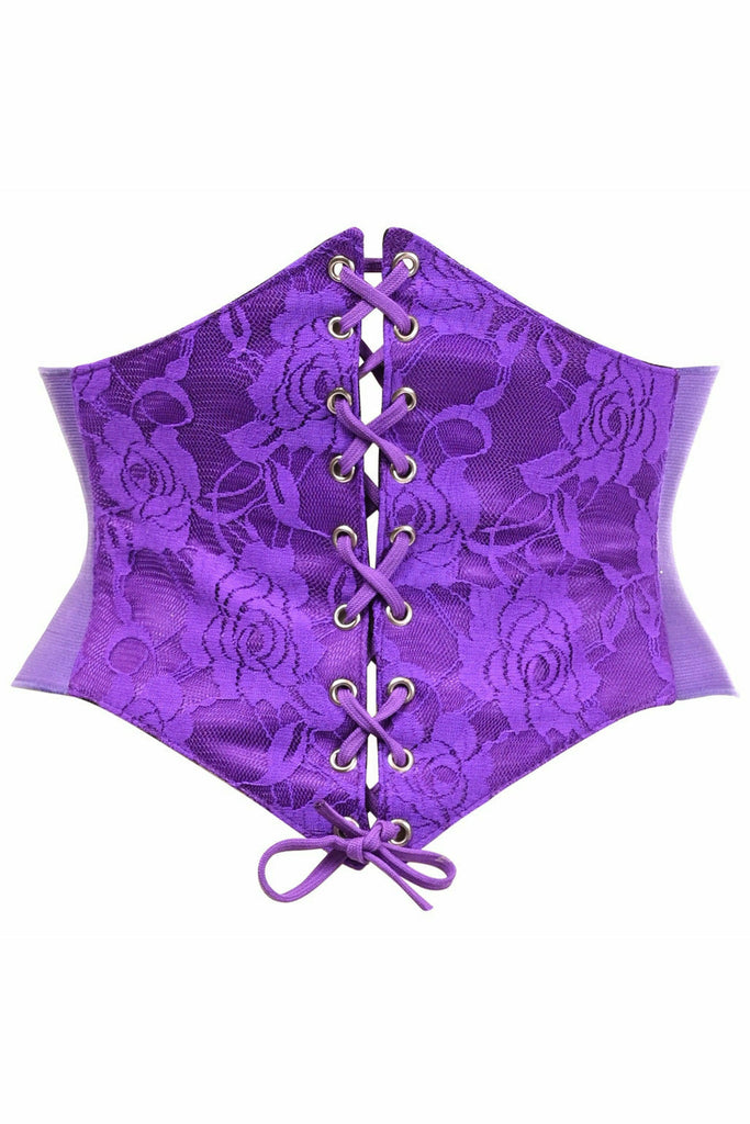 Lavish Purple Lace Corset Belt Cincher - Lust Charm 