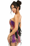 Lavish 2 PC Rainbow Gold Holo Bustier & Skirt Set - Lust Charm 