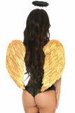 Lavish 3 PC Golden Gothic Angel Corset Costume - Lust Charm 