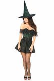 Lavish 3 PC Green Lace Off The Shoulder Witch Corset Costume - Lust Charm 