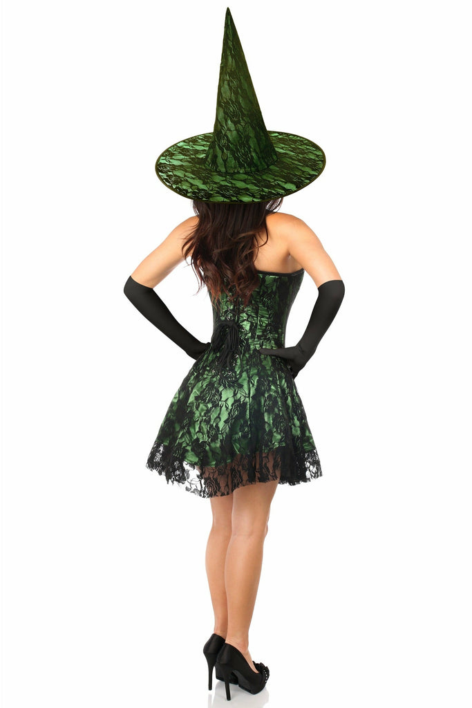 Lavish 3 PC Green Lace Corset Dress Costume - Lust Charm 