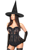Lavish 3 PC Sheer Lace Witch Corset Costume - Lust Charm 