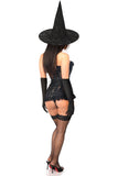 Lavish 3 PC Sheer Lace Witch Corset Costume - Lust Charm 