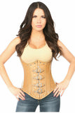 Top Drawer Steel Boned Distressed Faux Leather Underbust Corset Top - Lust Charm 