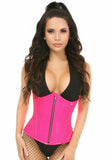 Top Drawer Hot Pink Patent PVC Steel Boned Under Bust Corset - Daisy Corsets