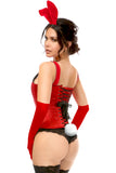 Top Drawer 4 PC Classic Red Bunny Corset Costume - Lust Charm 
