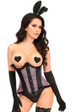 Top Drawer 4 PC Pink Burlesque Bunny Corset Costume - Lust Charm 