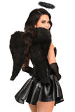 Top Drawer 4 PC Faux Leather Dark Angel Corset Dress Costume - Lust Charm 