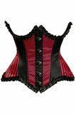 Top Drawer Red Burlesque Underwire Curvy Cut Waist Cincher Corset - Lust Charm 