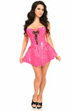 Top Drawer Hot Pink Patent Steel Boned Corseted Dress - Lust Charm 