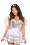 Top Drawer 4 PC Sequin Angel Corset Costume - Lust Charm 