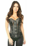 Top Drawer Faux Leather & Fishnet Steel Boned Corset - Daisy Corsets