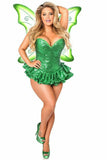Top Drawer Premium Sequin Green Fairy Corset Dress Costume