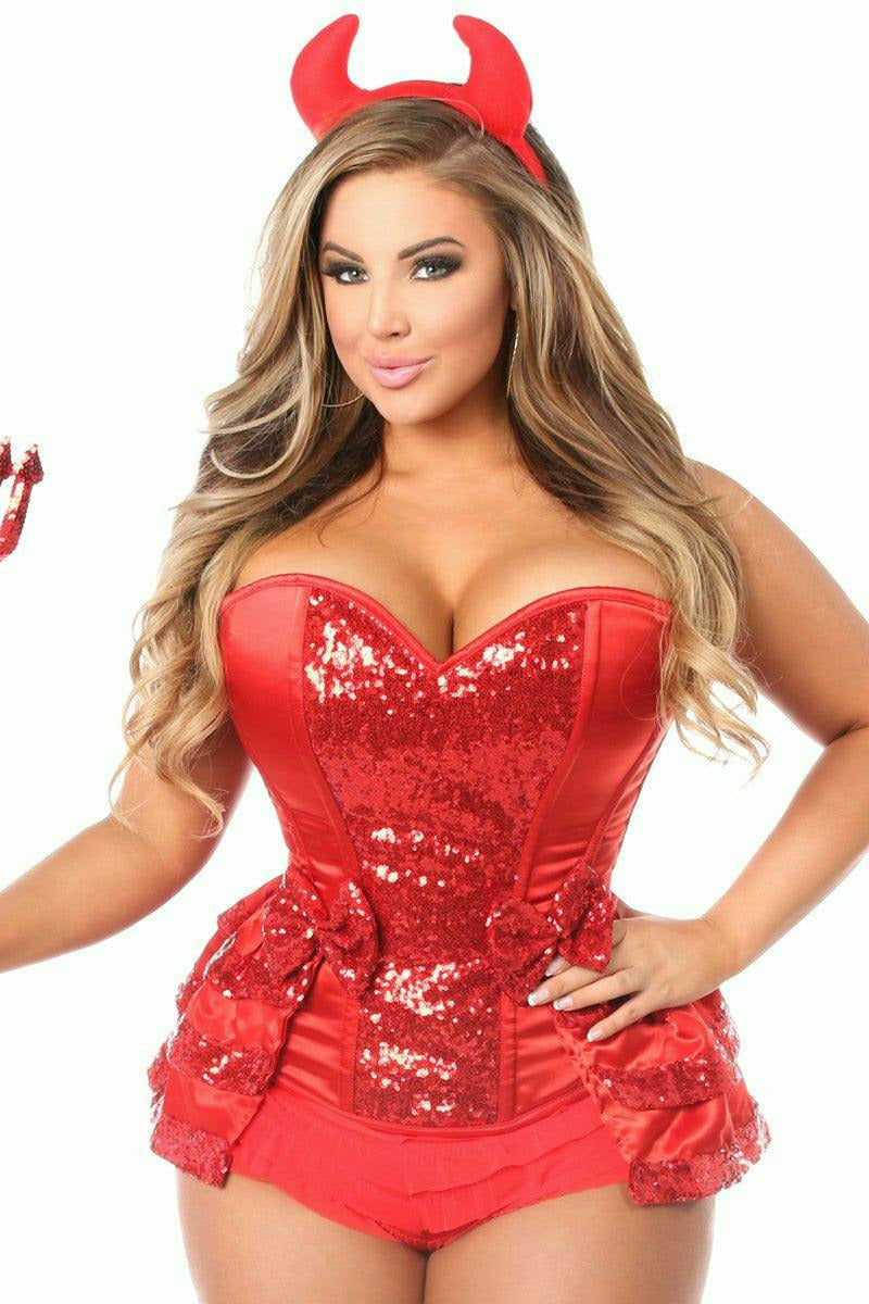Top Drawer 5 PC Red Hot Devil Costume - Daisy Corsets